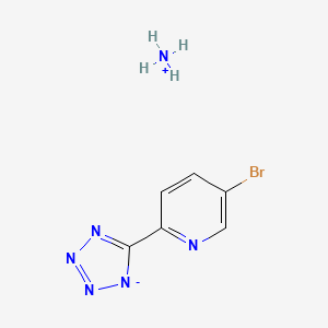 molecular formula C6H7BrN6 B13090986 azanium;5-bromo-2-(1,2,3-triaza-4-azanidacyclopenta-2,5-dien-5-yl)pyridine 