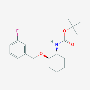 molecular formula C18H26FNO3 B13091019 tert-Butyl ((1R,2R)-2-((3-fluorobenzyl)oxy)cyclohexyl)carbamate 