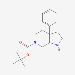 molecular formula C18H26N2O2 B13091033 tert-Butyl 3a-phenylhexahydro-1H-pyrrolo[2,3-c]pyridine-6(2H)-carboxylate 