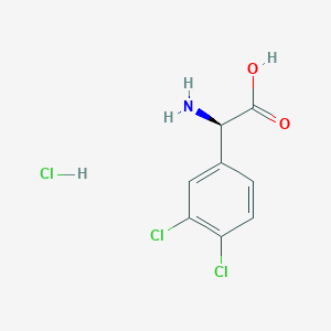 molecular formula C8H8Cl3NO2 B13091077 (R)-2-Amino-2-(3,4-dichlorophenyl)acetic acid hydrochloride 