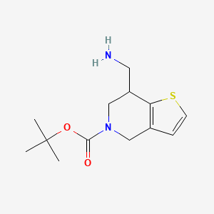 molecular formula C13H20N2O2S B13091107 tert-Butyl 7-(aminomethyl)-6,7-dihydrothieno[3,2-c]pyridine-5(4H)-carboxylate 