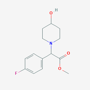 molecular formula C14H18FNO3 B13091124 Methyl 2-(4-fluorophenyl)-2-(4-hydroxypiperidin-1-YL)acetate 