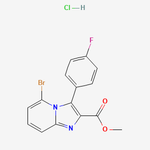 molecular formula C15H11BrClFN2O2 B13091201 Methyl 5-bromo-3-(4-fluorophenyl)imidazo[1,2-a]pyridine-2-carboxylate hydrochloride 