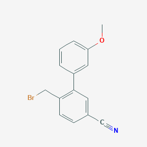 molecular formula C15H12BrNO B13091208 6-(Bromomethyl)-3'-methoxy-[1,1'-biphenyl]-3-carbonitrile 