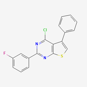 molecular formula C18H10ClFN2S B13091216 4-Chloro-2-(3-fluorophenyl)-5-phenylthieno[2,3-d]pyrimidine 