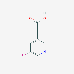 molecular formula C9H10FNO2 B13091235 2-(5-Fluoropyridin-3-yl)-2-methylpropanoic acid 