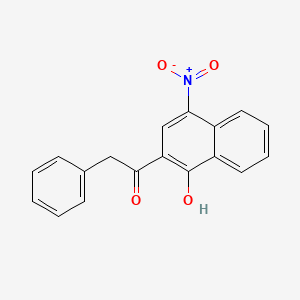 molecular formula C18H13NO4 B13091258 1-(1-Hydroxy-4-nitronaphthalen-2-yl)-2-phenylethanone 