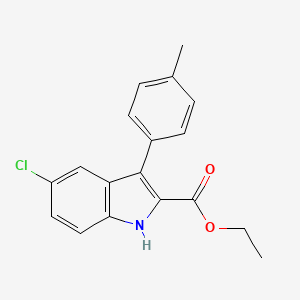 molecular formula C18H16ClNO2 B13091270 Ethyl 5-chloro-3-(p-tolyl)-1H-indole-2-carboxylate 