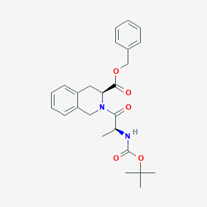 molecular formula C25H30N2O5 B130913 [S-(R*,R*)]-2-[2-tert-Butyloxycarbonylamino-1-oxopropyl]-1,2,3,4-tetrahydro-3-isoquinolinecarboxylic Acid Phenylmethyl Ester CAS No. 92829-12-4