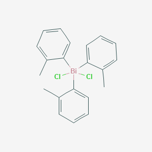 molecular formula C21H21BiCl2 B1309131 Tri-o-tolylbismuth Dichloride CAS No. 6729-60-8