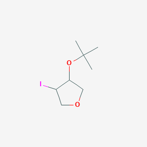 molecular formula C8H15IO2 B13091321 3-(tert-Butoxy)-4-iodooxolane 