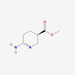 molecular formula C7H12N2O2 B13091400 methyl (3R)-6-amino-2,3,4,5-tetrahydropyridine-3-carboxylate 