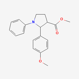 molecular formula C19H21NO3 B13091409 Methyl 2-(4-methoxyphenyl)-1-phenylpyrrolidine-3-carboxylate 