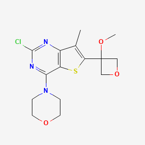 molecular formula C15H18ClN3O3S B13091470 4-(2-Chloro-6-(3-methoxyoxetan-3-yl)-7-methylthieno[3,2-d]pyrimidin-4-yl)morpholine 