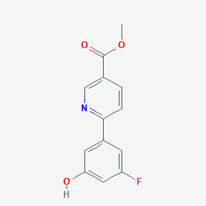 molecular formula C13H10FNO3 B13091521 Methyl 6-(3-fluoro-5-hydroxyphenyl)nicotinate 