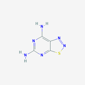 molecular formula C4H4N6S B13091531 Thiadiazolo[5,4-d]pyrimidine-5,7-diamine CAS No. 59886-09-8