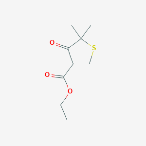 molecular formula C9H14O3S B13091567 Ethyl 5,5-dimethyl-4-oxotetrahydrothiophene-3-carboxylate 