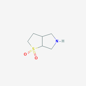 molecular formula C6H11NO2S B13091574 hexahydro-2H-thieno[2,3-c]pyrrole 1,1-dioxide CAS No. 1000931-52-1