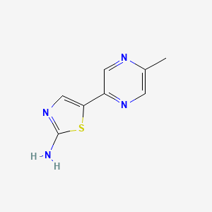 molecular formula C8H8N4S B13091638 5-(5-Methylpyrazin-2-yl)thiazol-2-amine 