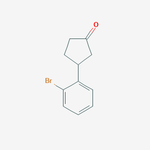 molecular formula C11H11BrO B13091659 3-(2-Bromophenyl)cyclopentanone 