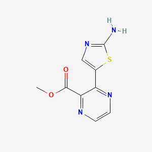 molecular formula C9H8N4O2S B13091675 Methyl 3-(2-aminothiazol-5-yl)pyrazine-2-carboxylate 