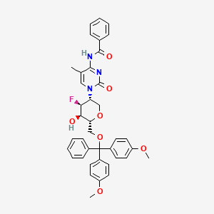 molecular formula C39H38FN3O7 B13091716 N-(1-((3R,4S,5R,6R)-6-((Bis(4-methoxyphenyl)(phenyl)methoxy)methyl)-4-fluoro-5-hydroxytetrahydro-2H-pyran-3-yl)-5-methyl-2-oxo-1,2-dihydropyrimidin-4-yl)benzamide 