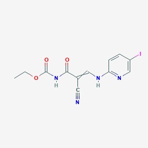 molecular formula C12H11IN4O3 B1309172 ethyl N-{2-cyano-3-[(5-iodo-2-pyridinyl)amino]acryloyl}carbamate 