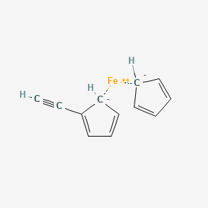 molecular formula C12H10Fe B13091773 Cyclopenta-1,3-diene;1-ethynylcyclopenta-1,3-diene;iron(2+) 
