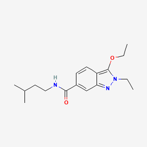 molecular formula C17H25N3O2 B13091776 3-Ethoxy-2-ethyl-N-(3-methylbutyl)-2H-indazole-6-carboxamide CAS No. 919108-84-2