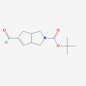 molecular formula C13H19NO3 B13091809 tert-Butyl 5-formyl-3,3a,6,6a-tetrahydrocyclopenta[c]pyrrole-2(1H)-carboxylate 