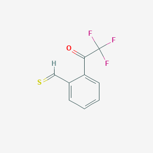 molecular formula C9H5F3OS B13091845 Benzenecarbothioaldehyde, 2-(2,2,2-trifluoroacetyl)- CAS No. 1262415-49-5
