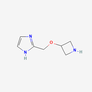 molecular formula C7H11N3O B13091877 2-[(Azetidin-3-yloxy)methyl]-1H-imidazole 