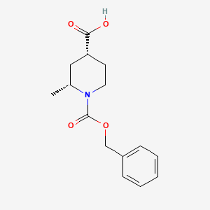 molecular formula C15H19NO4 B13091878 (2R,4R)-1-((Benzyloxy)carbonyl)-2-methylpiperidine-4-carboxylic acid 