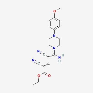 molecular formula C20H23N5O3 B1309189 Ethyl 5-amino-2,4-dicyano-5-[4-(4-methoxyphenyl)piperazino]-2,4-pentadienoate 