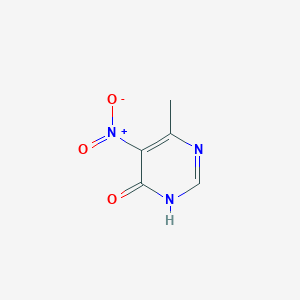 molecular formula C5H5N3O3 B13091916 4-Pyrimidinol, 6-methyl-5-nitro- 