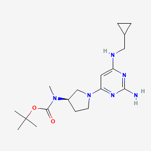 molecular formula C18H30N6O2 B13091929 tert-butyl N-[(3R)-1-[2-amino-6-(cyclopropylmethylamino)pyrimidin-4-yl]pyrrolidin-3-yl]-N-methylcarbamate 