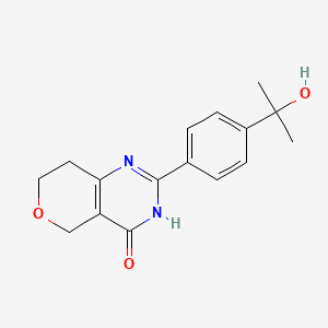 molecular formula C16H18N2O3 B13091949 2-(4-(2-Hydroxypropan-2-YL)phenyl)-7,8-dihydro-3H-pyrano[4,3-D]pyrimidin-4(5H)-one 
