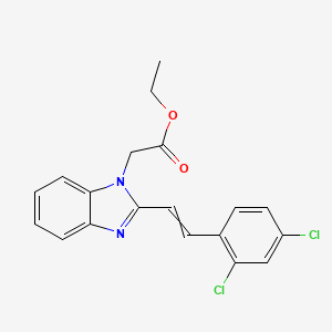 molecular formula C19H16Cl2N2O2 B1309196 ethyl 2-[2-(2,4-dichlorostyryl)-1H-1,3-benzimidazol-1-yl]acetate 