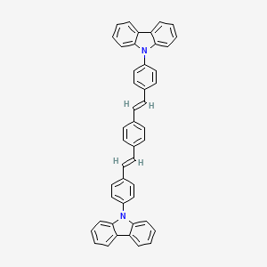 molecular formula C46H32N2 B13091980 1,4-Bis(4-(9H-carbazol-9-yl)styryl)benzene 