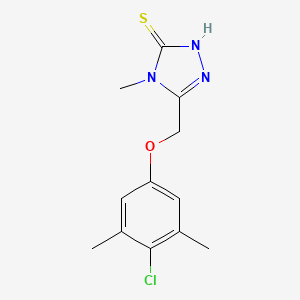 molecular formula C12H14ClN3OS B1309199 5-[(4-chloro-3,5-dimethylphenoxy)methyl]-4-methyl-4H-1,2,4-triazole-3-thiol CAS No. 156867-73-1