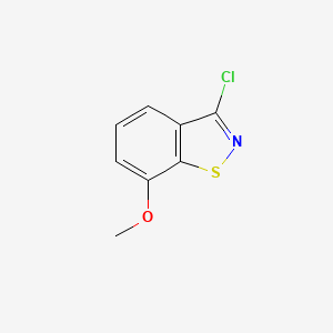 molecular formula C8H6ClNOS B13091996 3-Chloro-7-methoxy-1,2-benzisothiazole 