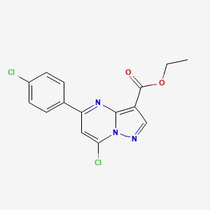 molecular formula C15H11Cl2N3O2 B13092021 Ethyl 7-chloro-5-(4-chlorophenyl)pyrazolo[1,5-a]pyrimidine-3-carboxylate 