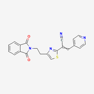 (E)-2-{4-[2-(1,3-dioxo-1,3-dihydro-2H-isoindol-2-yl)ethyl]-1,3-thiazol-2-yl}-3-(4-pyridinyl)-2-propenenitrile