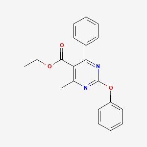 molecular formula C20H18N2O3 B13092083 Ethyl 4-methyl-2-phenoxy-6-phenylpyrimidine-5-carboxylate 