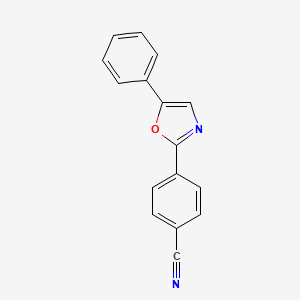 molecular formula C16H10N2O B13092102 4-(5-Phenyloxazol-2-YL)benzonitrile CAS No. 111396-49-7