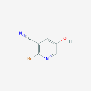 molecular formula C6H3BrN2O B13092112 2-Bromo-5-hydroxynicotinonitrile 