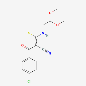 molecular formula C15H17ClN2O3S B1309213 (Z)-2-(4-chlorobenzoyl)-3-[(2,2-dimethoxyethyl)amino]-3-(methylsulfanyl)-2-propenenitrile 