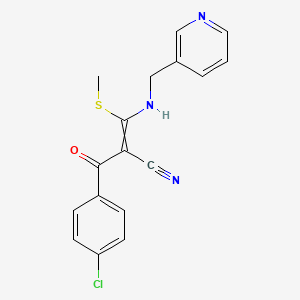 molecular formula C17H14ClN3OS B1309214 (Z)-2-(4-chlorobenzoyl)-3-(methylsulfanyl)-3-[(3-pyridinylmethyl)amino]-2-propenenitrile 