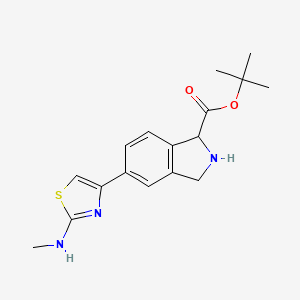 molecular formula C17H21N3O2S B13092151 tert-Butyl 5-(2-(methylamino)thiazol-4-yl)isoindoline-1-carboxylate 