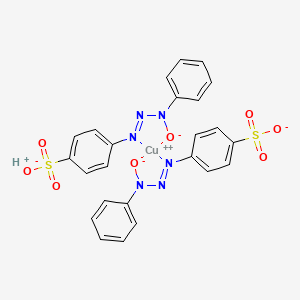 molecular formula C24H19CuN6O8S2- B13092185 Cuprate(2-),bis[4-(3-hydroxy-3-phenyl-1-triazenyl)benzenesulfonato(2-)]-,dihydrogen 